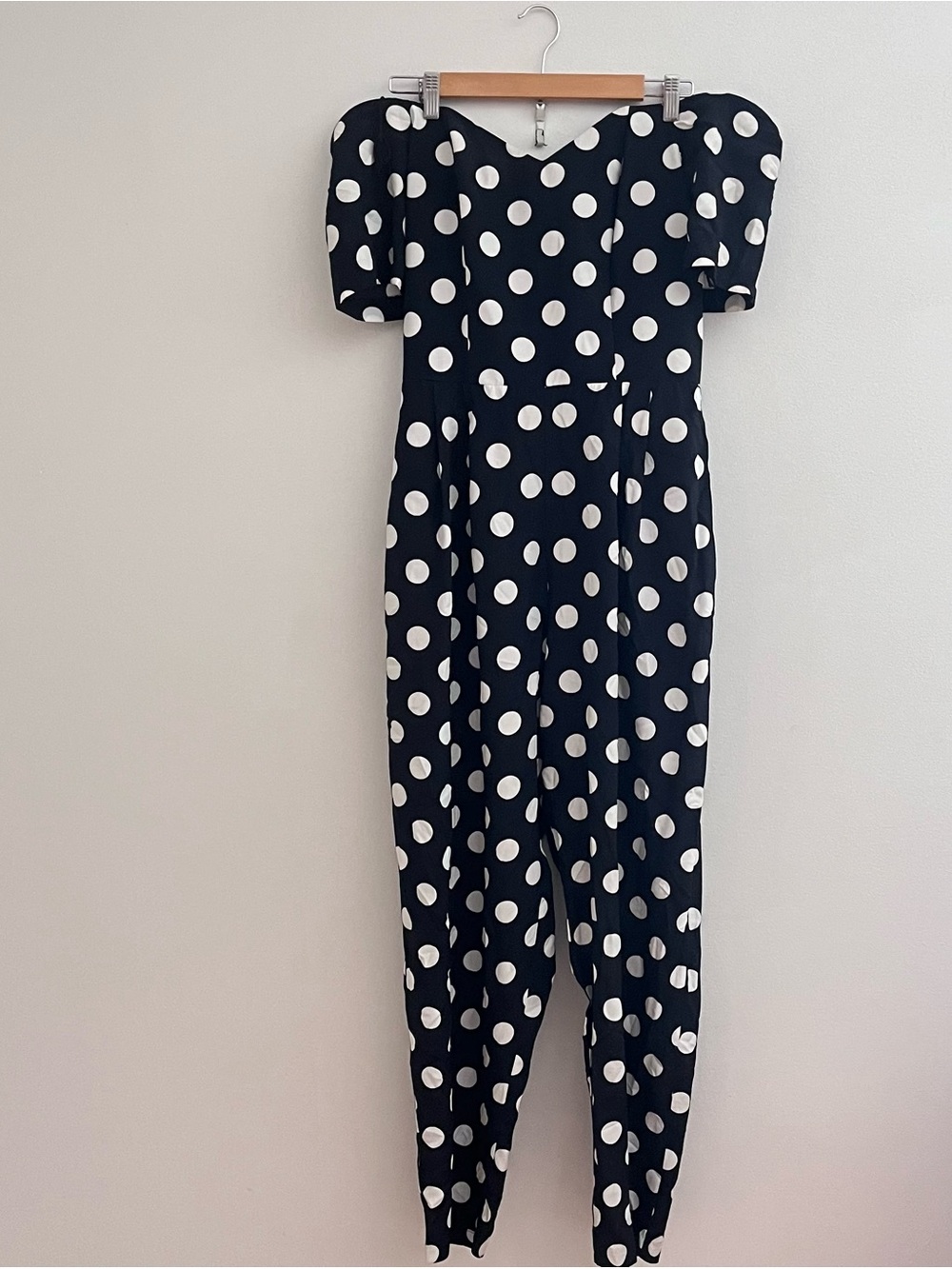 Vintage ET AL Polka Dot Off-Shoulder Jumpsuit Size 12 Vintage Boned Bodice